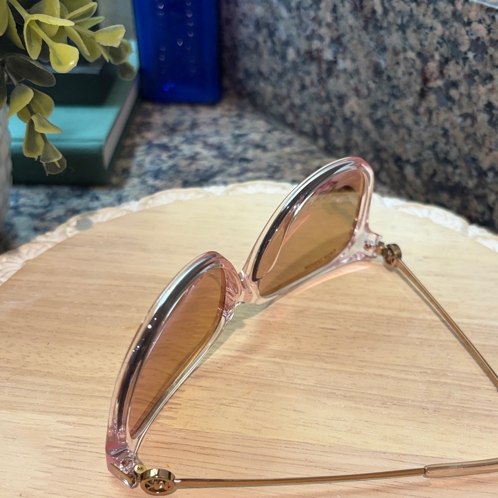 Michael Kors Transparent Sunglasses with Gold-Tinted Lenses - Picture 9 of 11